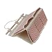 Hibote White Polka Dots Cotton Fabric Wall Door Cloth Hanging Storage Bag Case 6 Pocket Hanging bag Space Saver Gift Pink