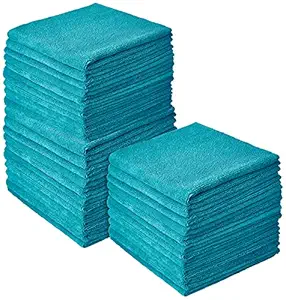 Amazon Brand - Presto! Thick Microfibre Cleaning Cloth, 60 x 40 cm, 330 GSM, Set of 36, Green (preshivtex0053)