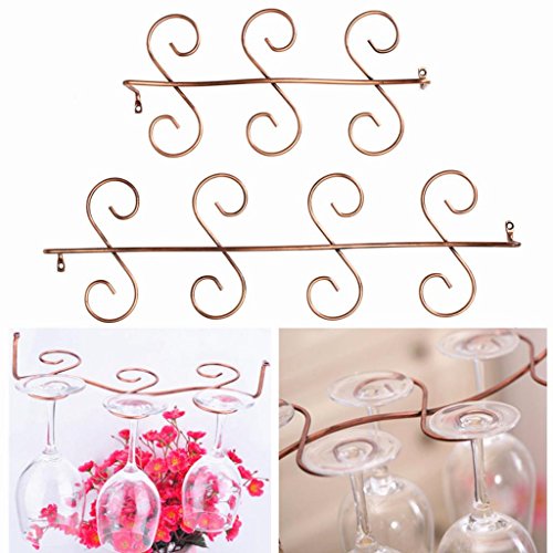 Edelstahl Glashalter Gläserregal für Haus Bar – Klar, 47×14.5×6.5cm - 4