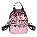 Produktbild Yolease Frauen Pailletten PU Leder Rucksack Mädchen Teenage Reisen Schulter Schultasche Student, Damen, Rose