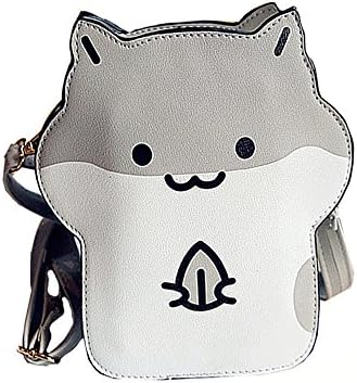 DanSoul Women's Cross-Body Handbags Anime Cute Animals Shoulder Bag for Girls Kids (Grey-Hamster)