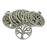 30pcs Joyería Colgantes Joyería Árbol de Vida étnica Encantos Color Plata Antigu