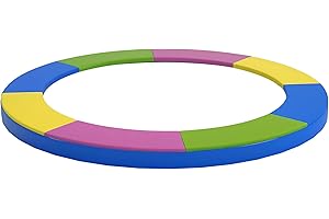 SPORTNOW Copertura Tappeto Elastico Ø244/305/366x30 cm Pieghevole e Portatile, Protezione Trampolino da Giardino in Plastica, PE e Schiuma EPE, Multicolore