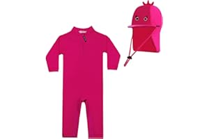 weVSwe Maillot de Bain bébé UPF 50+ Maillot de Bain Rash Guard à Manches Longues avec Fermeture éclair à l'entrejambe