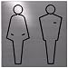 Produktbild XAPTOVi - Türschild / Türschilder aus Rostfrei Edelstahl - WC Damen und Herren / Toilet Mann Frau | 12.5 x 12.5 cm | Quadratisch | 5 Jahre Garantie | Metallic Silber | Piktogramm | Schild | Hinweisschild