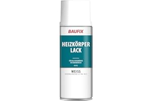 BAUFIX Sprüh und Effektlack, Heizkörperlack Spray, seidenglänzend, 400 ml, DIY Lack, Dekorieren von Glas Metall und Holz