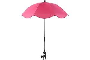 Besreey Pram Parasol - Sun Parasol for Pram - Sunshade Umbrella for Stroller with Clamp,Clip Umbrella for Stroller,Baby Stroller Umbrella Parasol,UV Protection for Stroller,Pushchair(red)