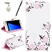 Produktbild HB-Int 3 in 1 Flip PU Lederhülle Standfunktion Tasche für Samsung Galaxy S7 Edge Brieftasche Hülle Book Style Case Farbmalerei Shell Foto Kartenfächer Handytasche Rosa Blumen Schmetterling Schutzhülle Magnetverschluss Knopf Klassisch Schwarz Rundum Klapp Protective Etui Folio Kunstleder Schale Pocket Holster Beschützer Haut Back Silikon Weich Cover Stylus Pen + Staub Stecker