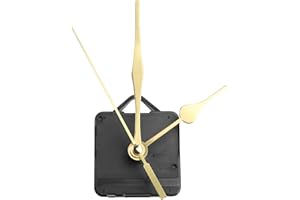 DOITOOL Silence Quartz Clock Movement Silent Clock Mechanism Long Shaft Replacement Clock Kits Wall Clock Movements Mechanism Parts with 3 Hands No Battery (Gold)