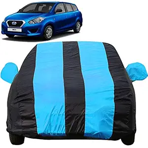 Autofact Car Body Cover with Mirror Pockets Compatible for Nissan Datsun Go Plus (Triple Stitched , Bottom Fully Elastic , Teak Blue Color)