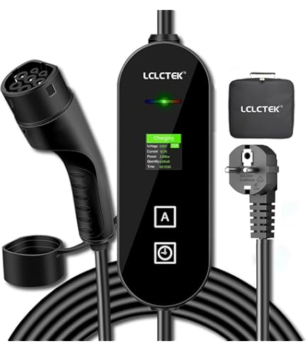 WISSENERGY Type 2 EV oplaadkabel Schuko 2-Pin, 3,68KW eenfasig [10-16A] EV oplader met 6 m oplaadkabel, IP66 waterdicht mobiel laadstation met draagtas voor PHEV EV EV