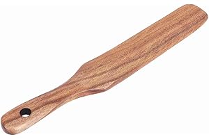 HERCHR Spurtles Utensilios de cocina, Chorro de madera Chorro de madera Chorro de madera Antiadherente Utensilios de cocina de madera Chorros de teca natural para revolver, mezclar, servir