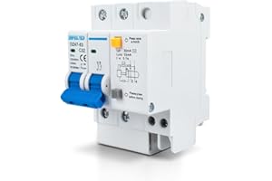 Innfeeltech 1 pezzo 32 Amp 230V interruttore automatico MCB bipolare per montaggio su guida DIN con protezione dalle correnti di dispersione