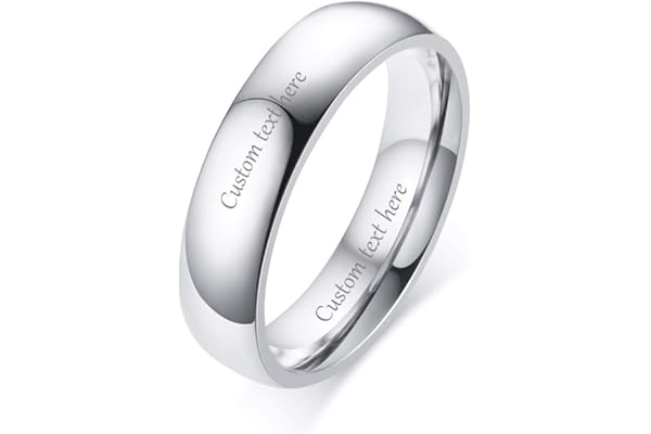 VNOX Personnalisé Personnalisé 5mm Largeur Or Rose Plaqué en Acier Inoxydable Simple Couple Anneau Anneau De Mariage pour Les Femmes Hommes, Gravure Gratuite