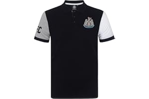 Newcastle United FC Official Gift Mens Contrast Sleeve Polo Shirt Black Small