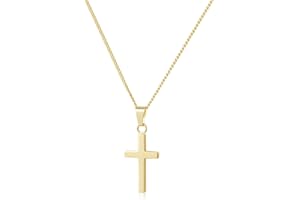ALEXCRAFT Collana Croce Donna Uomo e Catena Cubana Oro 14K Placcato Acciaio Gioielli Collanina Cattolico Pendente