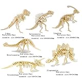 3d puzzle dinosaur wood craft kits A best gift for animal lovers Adornlife Juego de 6 piezas 3D animales de madera Puzzle Dinosaurio T-rex, Spinosaurus, Longhom, Brontosaurus, Tricerotops, Stegosaurus 3D DIY Asamblea modelo de juguete para niños y adultos