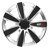 4-teiliges Set CM DESIGN GTX Carbon Schwarz Silber - 16 Zoll, passend für Fast alle VW z.B. für Tiguan 5N