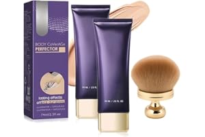 FUBSTA 2Pcs Body Perfector Cream and Brush,Body Coverage Perfector,Body,Tattoo Full Concealer for Blemish Waterproof Sweat-Proof Last for Days