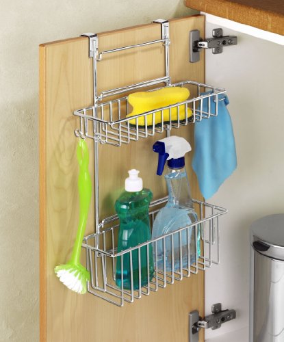 WENKO 8181100 Küchenschrank Einhängregal – mit 2 Ablagen , verchromtes Metall, 32 x 47 x 12.5 cm, Chrom - 3