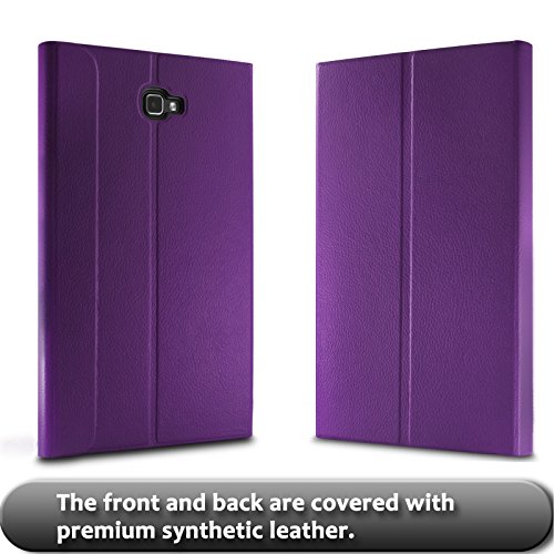 Infiland Samsung Galaxy Tab A 10.1 Slim Bluetooth Tastatur Hülle- Ultradünn leicht SmartShell Ständer Schutzhülle mit magnetisch abnehmbar drahtloser Bluetooth Tastatur für Samsung Galaxy Tab A 10.1 Zoll Wi-Fi/ LTE (2016) SM-T580N/SM-T585N Tablet-PC(QWERTZ Tastatur,Lila) - 2