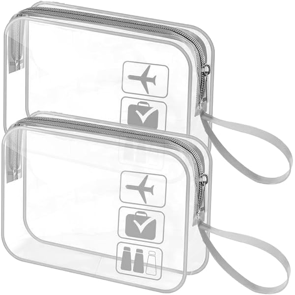 3 Piezas Neceser Transparente Viaje Avión PVC-PU Impermeable - Set De Viaje