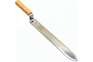 MUTUER Serrated Blade, Beekeeping Tool Uncapping Knife Extractor Scraping Honey DIY with Wooden Handle for Honey Harvesting Extracting Bee Keeping