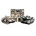 Price comparison product image Remote Control Fighting Battle Tank 1:24 Set Of 2 With Sound And Light 2.4GHz R/C Tanks RC Battling Tank Toys For Kids Including 2x Figures HTUK®