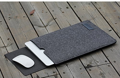 Huawei MateBook X Laptop Liner Bag, AVIDET 13,3 Zoll Schock-Absorption Soft Notebook Felt Bag für Huawei MateBook X (Dunkelgrau) - 4