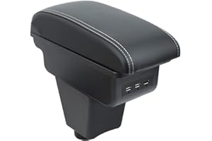 OYHCM Pour Renault Clio 4 Clio 3 III IV Accoudoirs Convient avec Compartiment de Rangement Central Console Organiseur Cuir Noir et blanc