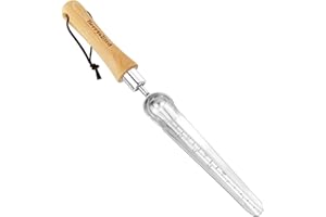 Berry&Bird Stainless Steel Narrow Widger Trowel with Measurement Marks - Ergonomic Ash Wood Handle & Long Head Blade Design, Gardening Seeding Widger for Seeding, Weeding, Transplanting and Camping