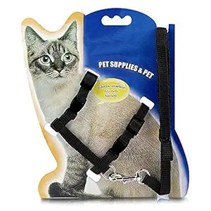 PetCeptual Cat Harness with Leash - Black (Color Will be Sent as per Availability)