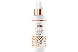 Skinny Tan Tan and Tone Self-Tanning Oil - Spritz, Go, and Glow - No Need to Rinse - Hydrating and Toning Formula - For Healthier Looking Skin - Blurs Appearance of Stretch Marks - Medium - 4.9 oz