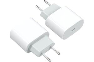 HECHOBO iPhone Rápida Cargador USB C de 20W [2-Pack] para iPhone 14, 14 Pro, 14 Pro MAX, 13, 12, 11, SE, AirPods, iPad, Galaxy, Pixel, iPhone Adaptador de Corriente USB-C de 20W