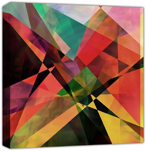 Canvas Art Picture - Geometric Paperlike Abstract Background + A1 Square Single Panel - Size 52cm x 52cm - Stapled onto Timber frames, ready to hang - Exclusive Art by Fluffy Cloud Design