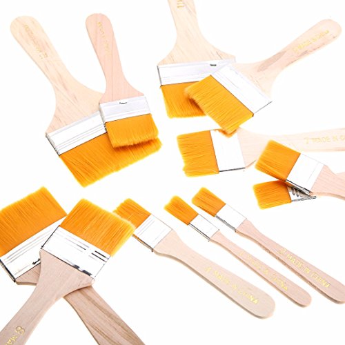 12× Holz Olgemälde Pinsel Set Künstler Acryl Aquarellfarbe Werkzeug - 5