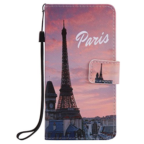 Feeltech Samsung Galaxy J510/J5 2016 Hülle PU-Leder und Brieftasche Bunte Muster Fall mit Magnetverschluss, Hybrid-Kickstand mit Stand-Funktion, schlagen Sie schützende weiche TPU Stoßstangenabdeckung und Kreditkartenhalter für Samsung Galaxy J510/J5 2016 Handgelenk Bügel-Buch-Art-Geldbeutel-Tasche mit 2 In 1 Berühren Sie Stift – Turm - 2