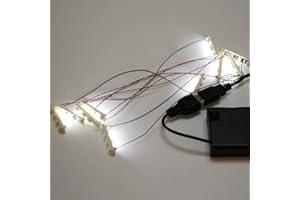 TEDDOO Lot de 20 Lampes de Construction compatibles Lego avec Installation Personnalisable, Alimentation USB et connexions terminales, Briques de Construction LED (Blanc)