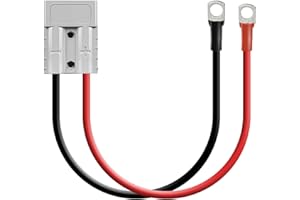 ‎DCHOUSE DCHOUSE 1 Stück 120A Batterieanschluss Stecker, 4 AWG, 600V, 30cm M8 Batteriekabel, wasserdichte Schnellanschlüsse für die Stromübertragung von Lifepo4 Batterien, Golfwagen