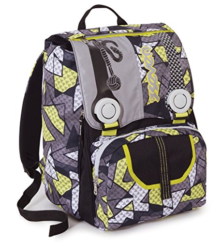 Preisvergleich Produktbild ERWEITERBARER Rucksack - SEVEN - TRIM - Schulranzen - Gelb Grau 28Lt