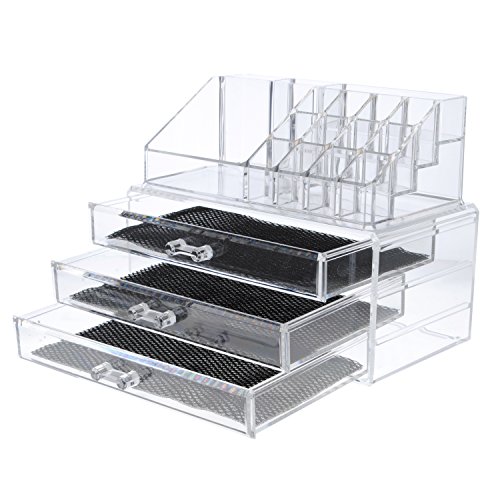 Acryl Kosmetik Organizer Make Up Aufbewahrung Kosmetikorganiser mit Schubladen 190x135x240mm - 2