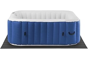 Uniprodo Inflatable Hot Tub Outdoor Inflatable Spa Garden 6 Ppl 900L 130 Jets Blue/White UNI_POOLS_19 (PVC Laminate, Foil, EVA Foam, 1800W, Air Pump 600W)