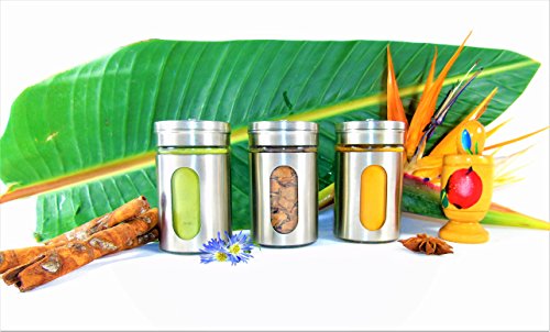 Delicias ecológicas y bellas del Caribe - Haití Cúrcuma Fairtrade (40g) - Feria de Haití Moringa (25g) - Canela orgánica de chip (20g) - Hecosfair