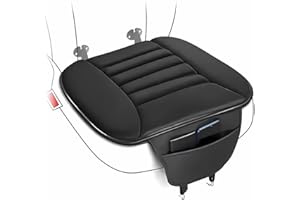 JNNJ 2 Pièces Coussin Voiture Siege, Mousse Mémoire Protection Chaise, Confortable Antidérapant Coussin Voiture Sieg, Coussin De Siège Voiture avec Poche, pour Auto Bureau Domicile Canapé(Noir)