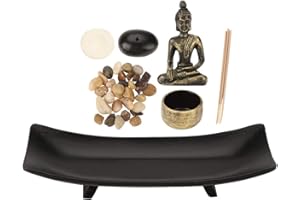 BIITFUU 1 zestaw stołowy posąg buddy zen buddyzm świecznik uchwyt na kadzidełka zestaw palnika do dekoracji stołu domowego biura