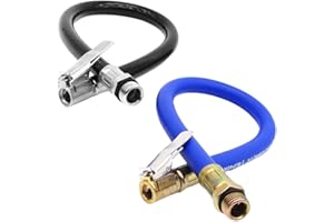 JYNXOR 2 Pezzi Tubo di Gonfiaggio Pneumatici Tubo di Estensione Valvola Moto Adattatore Pompa Auto Tubo di Estensione Pneumatici Tubo di Gonfiaggio per Tutti i Pneumatici con Valvole Pompa(Nero, Blu)