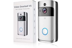 ZHIDIAN Wireless WiFi Video Doorbell Camera Ring Door Bell for iOS&Android, PIR Motion Detection,Home Security System with Night Vision(No Battery)