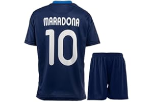 Hawkara Jahrgang #10 Heim Diego Legende Kinder Trikot mit Kurz, Fußball Trikot Set Nostalgie Jugendgrößen