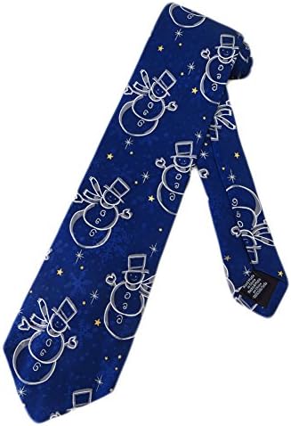 John Ashford Mens Snowmen Necktie - Blue - One Size Neck Tie