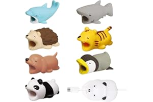 LAJUP 8 Pezzi Protezione Cavo Usb Ad Animale, Cute Animal Protector, Di Plastica, Per la maggior parte dei Telefono, Protect Caricatore
